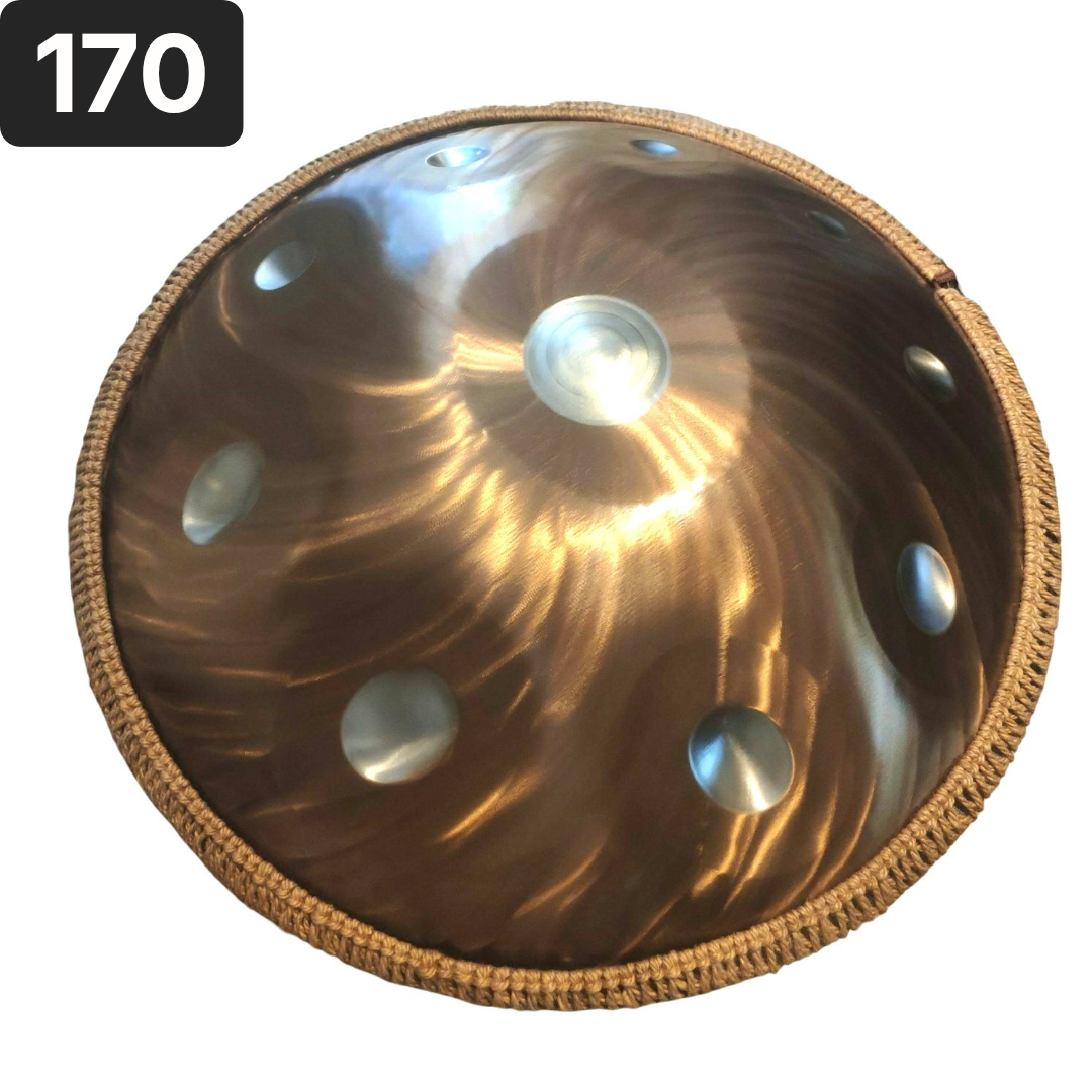Handpan 10 notes, ré mineur, 440hz, Référence 170