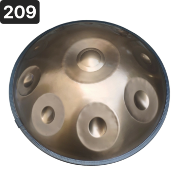 Handpan 10 notes, ember steel, ré mineur kurd, 432hz, référence 209